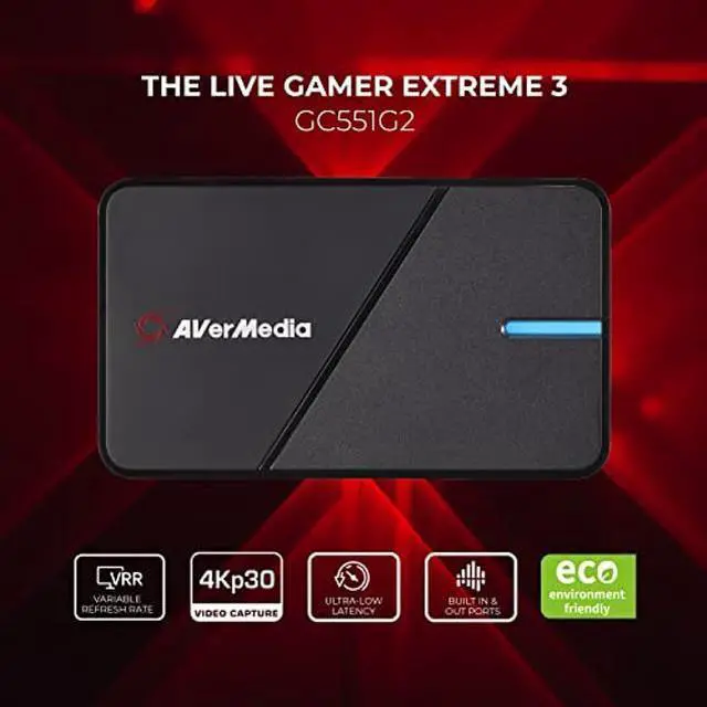 Alt view image 3 of 5 - AVerMedia GC551G2 Live Gamer Extreme 3 - 4K Capture Card with VRR Support and HDR Pass-Through for PS5, Xbox Series X/S, Gaming, Streaming, and Content Creation - TAA/NDAA Compliant