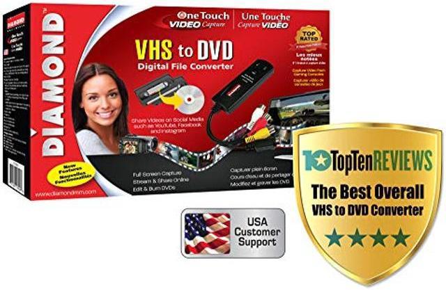 Diamond Multimedia VC500 One Touch VHS to Digital File, DVD Converter with  Easy to use Software, Convert, Edit and Save For Win7,8,10,11 