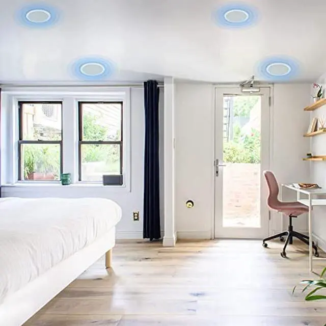 Alt view image 5 of 5 - Herdio 6.5 inch 640 Watts Ceiling Speakers Flush Mount 2 Way Perfect for Office,Kitchen,Living Room,Bathroom(4 Speakers)