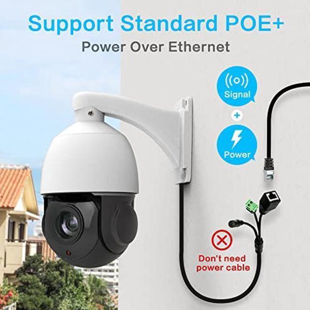 LEFTEK PTZ Camera Outdoor IP POE Camera 2.0MP 196ft IR Night