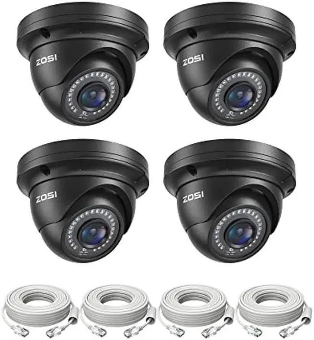 Main image of ZOSI 4 Pack 5MP 3K Add-on Security Dome POE Camera with Cable, 2880 x 1620 Indoor Outdoor IP Camera, 80ft Night Vision, 3.6mm Lens, 95degView Angle, IP66 Weatherproof (Only Work with ZOSI PoE NVR)