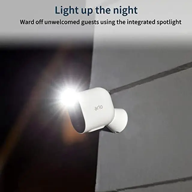 Alt view image 4 of 5 - Arlo Pro 4 Spotlight Camera - 3 Pack - Wireless Security, 2K Video & HDR, Color Night Vision, 2 Way Audio, Wire-Free, Direct to WiFi No Hub Needed, White - VMC4350P