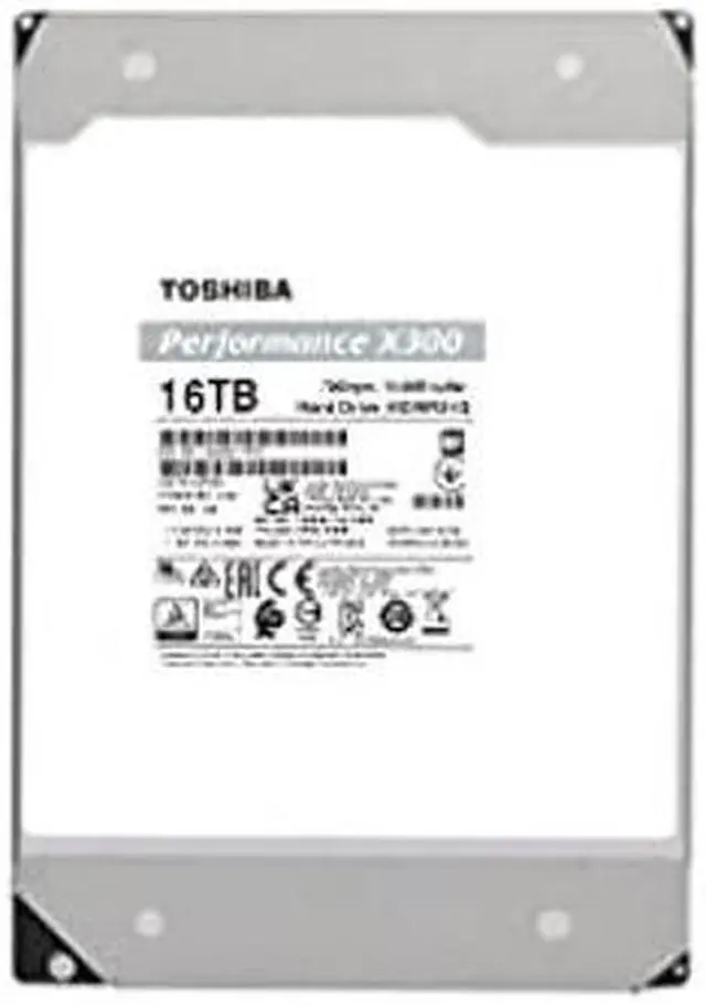 Alt view image 5 of 5 - Toshiba X300 16TB Performance & Gaming 3.5-Inch Internal Hard Drive - CMR SATA 6 GB/s 7200 RPM 512 MB Cache - HDWR31GXZSTA