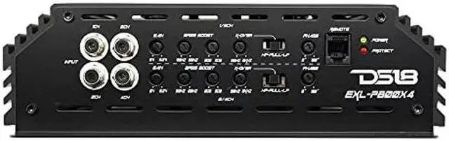 Alt view image 5 of 5 - DS18 EXL-P800X4 Korean 4-Channel Full Range Car Audio Amplifier Competition Grade Class AB MOSFET Amp 800 Watts Rms - Remote BASS Knob Included
