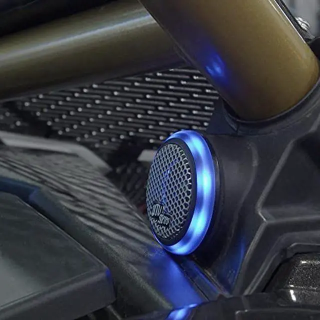Alt view image 3 of 5 - UTV Stereo RZR Pro R, Turbo R & Pro XP 1' Neodymium Magnet Tweeters Upgrade w/LED RGB Rings - High-Performance Neo Tweeter Upgrade