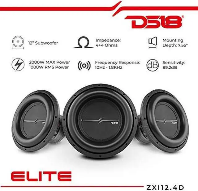 Alt view image 2 of 5 - DS18 ZXI12.4D 12" High Excursion Car Subwoofer - 2000 Watts Dvc 4 Ohm (1 Speaker)
