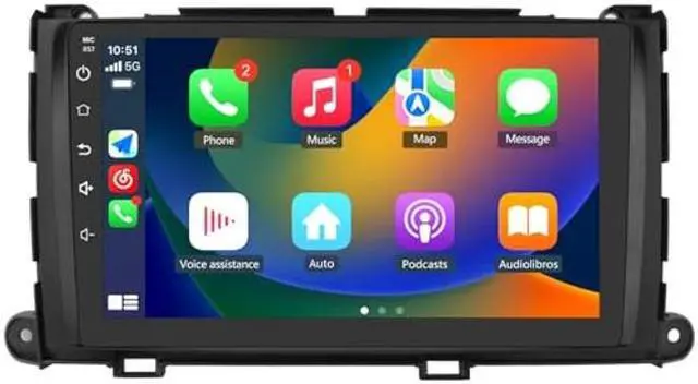 Main image of Car Radio for Toyota Highlander 2014-2019 Built in Carplay/Android Auto,Android 12 Head Unit 4G RAM 64GROM with WiFi GPS Navigation Bluetooth Steering Wheel Control