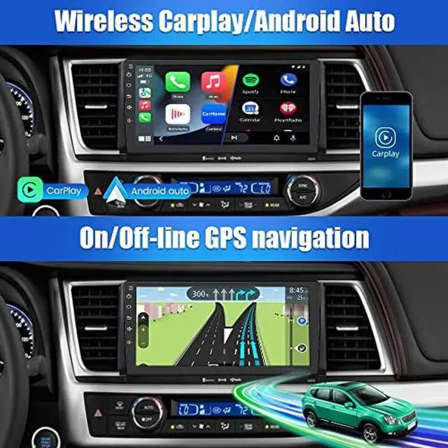 Alt view image 3 of 5 - Car Radio for Toyota Highlander 2014-2019 Built in Carplay/Android Auto,Android 12 Head Unit 4G RAM 64GROM with WiFi GPS Navigation Bluetooth Steering Wheel Control