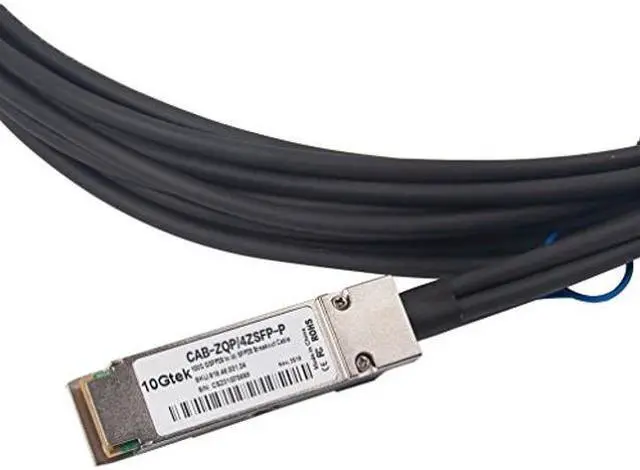 Alt view image 3 of 5 - 100G QSFP28 to 4X 25G SFP28 Breakout DAC Passive Direct Attach Copper Twinax Cable for Juniper JNP-100G-4X25G-2M, 2-Meter(6.5ft)