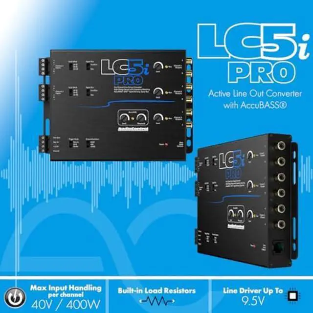 Alt view image 5 of 5 - AudioControl LC5iPRO 5-Channel Line Out Converter with AccuBASS, Superior Sound Quality Audio with Seamless Integration, ACR-1 Dash Remote Included