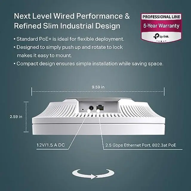 Alt view image 3 of 5 - TP-Link EAP670 | Omada WiFi 6 AX5400 Wireless 2.5G Ceiling Mount Access Point | Support Mesh, OFDMA, Seamless Roaming, HE160 & MU-MIMO | SDN Integrated | Cloud Access & Omada App | PoE+ Powered, White