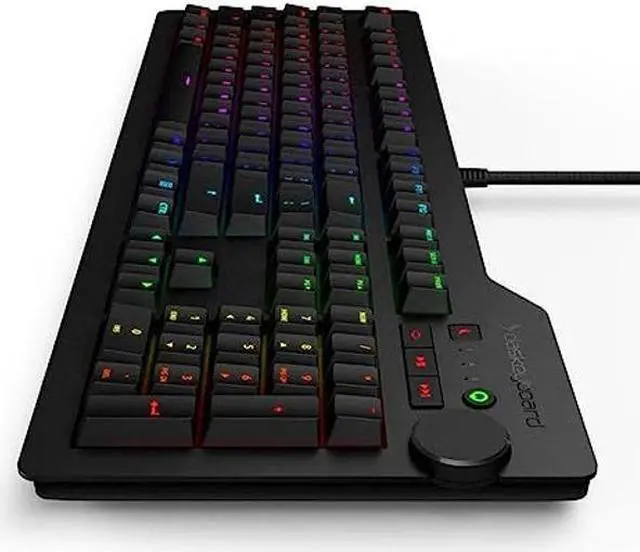 Alt view image 3 of 5 - Das Keyboard 4Q Smart RGB Programmable Mechanical Keyboard, Cherry MX Brown Mechanical Switches, 2-Port USB 3.0 Hub, Connect Programs with Q Applets, Volume Knob, Aluminum Top (104 Keys, Black)