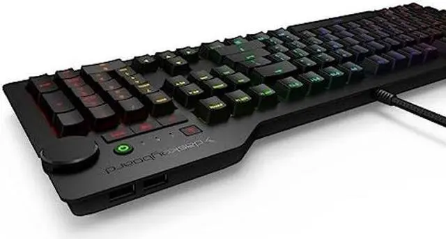 Alt view image 5 of 5 - Das Keyboard 4Q Smart RGB Programmable Mechanical Keyboard, Cherry MX Brown Mechanical Switches, 2-Port USB 3.0 Hub, Connect Programs with Q Applets, Volume Knob, Aluminum Top (104 Keys, Black)
