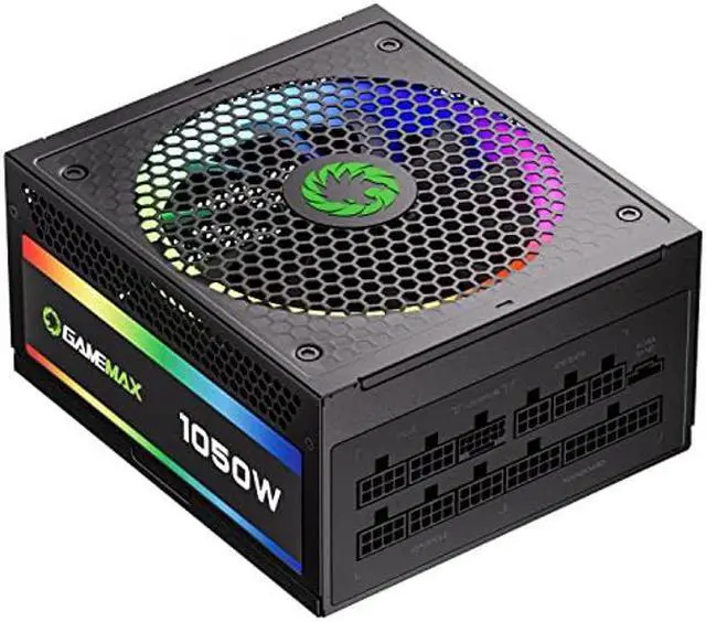 Main image of GAMEMAX 1050W ATX 3.0 & PCIE 5.0 Power Supply, 80+ Gold Certified, Addressable RGB with 5V Motherboard Sync, Fully Modular ATX Gaming Power Supply, 10 Year Warranty, RGB-1050