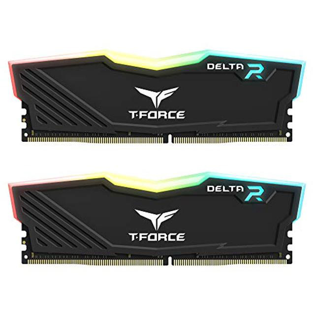 TEAMGROUP T-Force Delta RGB DDR4 RAM 32GB (2x16GB) 3200MHz CL16 - Black Desktop Memory With Lighting