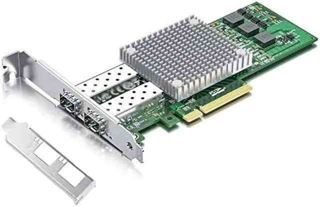 Alt view image 2 of 5 - 10Gb SFP+ PCI-E Network Card NIC, with 2 Pack 10GBase-T SFP+ Module, Dual SFP+ NIC with Broadcom BCM57810S Chip, PCI Express X8, Support Windows Server/Linux/VMware