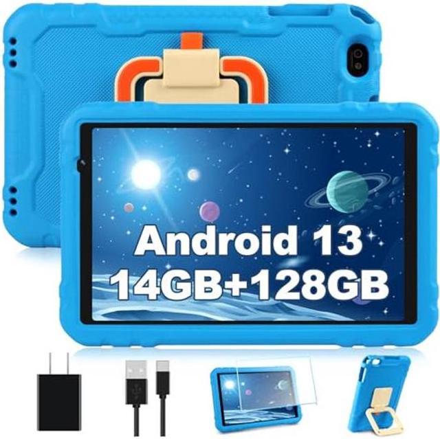 2023 Tablet 10 inch Android 13 Tablets with Octa-Core, 14GB RAM 128GB ROM,  8000mAh Battery, Drop-Proof Case, TF 512GB, HD IPS Touchscreen, 5G/2.4G  WiFi, Bluetooth 5.0, GPS, Split Screen Support -Blue 