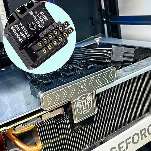 Alt view image 5 of 5 - xiwai ATX3.0 GPU PCI-E 5.0 Connector, 90 Degree Down Angled 12V HPWR Power Modular to Three ATX 8P Adapter for 4080 5090TI 12+4P Graphics Card