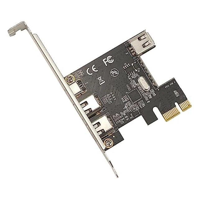 Alt view image 2 of 5 - PCIe 4 Ports 1394A Firewire Expansion Card Fit for Desktop PCs,3X 6Pin and 1X 4Pin PCI Express Controller IEEE 1394A Firewire 400 Adapter with Low Profile Bracket and Cable