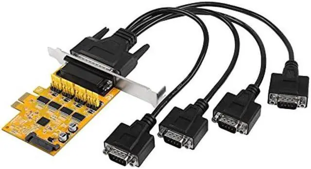 Main image of CERRXIAN PCIE to 4 Port RS232 Expansion Card,DB9 Dual Channel PCIe X1 AX99100 Expansion Card for Desktop PC,with 4 Port External Cable