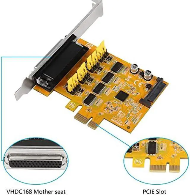 Alt view image 3 of 5 - CERRXIAN PCIE to 4 Port RS232 Expansion Card,DB9 Dual Channel PCIe X1 AX99100 Expansion Card for Desktop PC,with 4 Port External Cable
