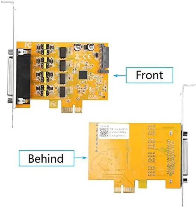 Alt view image 4 of 5 - CERRXIAN PCIE to 4 Port RS232 Expansion Card,DB9 Dual Channel PCIe X1 AX99100 Expansion Card for Desktop PC,with 4 Port External Cable