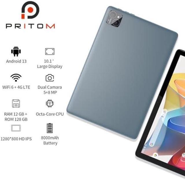 Pritom D10a pouce Android 12 tablette, 2 Go de RAM, 32 Go de Rom, 6000mah,  étendre à 512 Go, processeur quad core, tablette 10 pouces, tablettes  Android écran HD IPS, ca