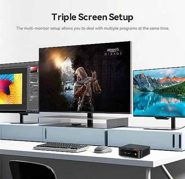 Alt view image 5 of 5 - Beelink SER5 Mini PC,AMD Ryzen 7 5700U Processor,up to 4.3 GHz(8C/16T),Mini Computer with 16G DDR4 RAM/500GB M.2 2280 NVMe SSD,4K FPS/WiFi 6/BT5.2/Triple Display/Support Auto Power On