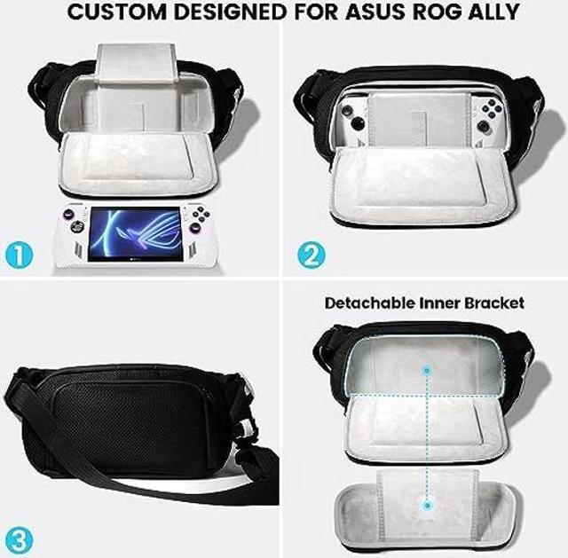 OPTOSLON Rog Ally Carrying Case Compitable with ASUS ROG Ally Gaming  Handheld and Accessories, Large Space Hard Case Fit AC Adapter and Power  Bank for