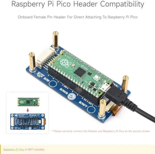 Alt view image 5 of 5 - Waveshare 2.9inch E-Paper E-Ink Display Module (B) for Raspberry Pi Pico 296x128 Pixels Red/Black/White