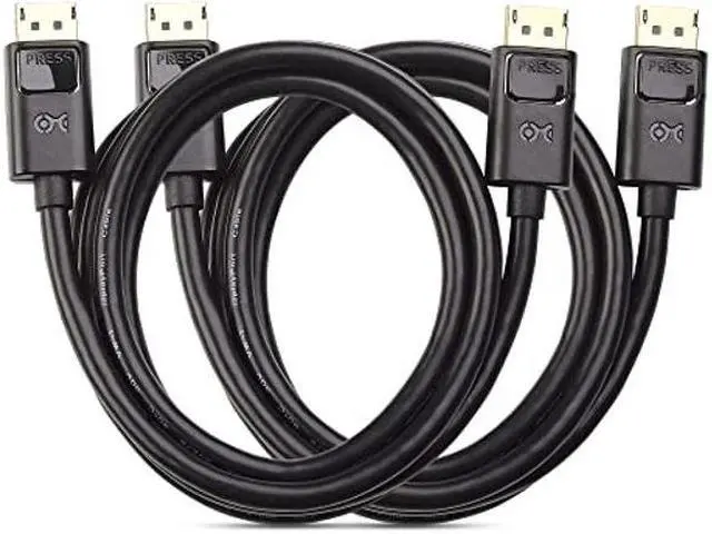 Main image of Cable Matters 2-Pack 4K DisplayPort to DisplayPort Cable, Computer Monitor Cable 6 ft, 4K@60Hz, 2K@144Hz, Display Cable, Male to Male Display Port Cable, Gold-Plated DP to DP Cable, 6 Feet