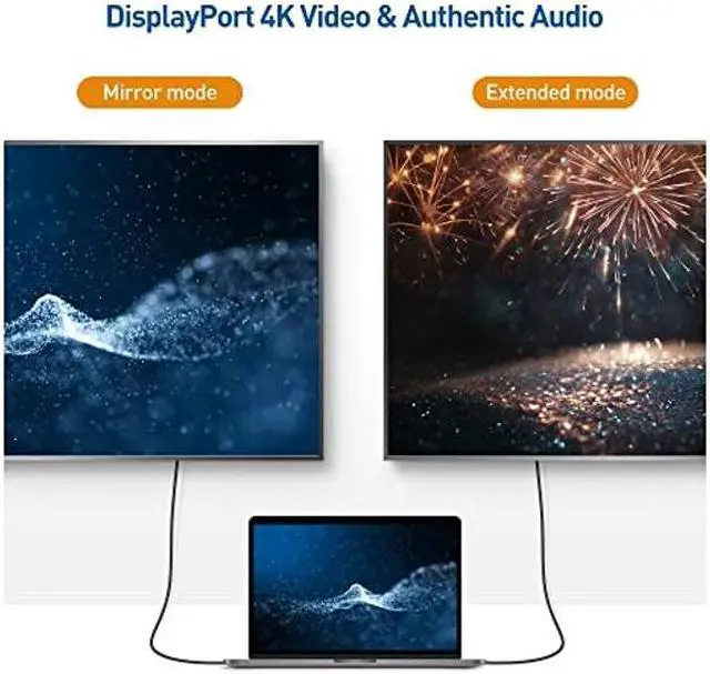 Alt view image 4 of 5 - Cable Matters 2-Pack 4K DisplayPort to DisplayPort Cable, Computer Monitor Cable 6 ft, 4K@60Hz, 2K@144Hz, Display Cable, Male to Male Display Port Cable, Gold-Plated DP to DP Cable, 6 Feet