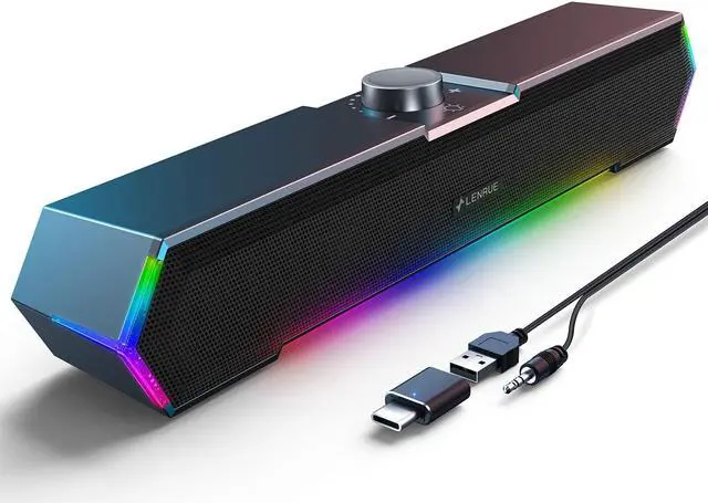 Main image of LENRUE G11 Computer Speakers for Desktop, Touch Lights PC Speakers with Surge Clear Sound, USB C/USB Powered for Computer Desktop PC Laptop Monitor