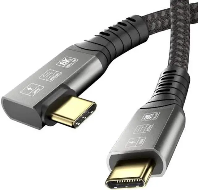 Main image of CABLEDECONN USB4 8K Cable 1.2M Thunderbolt 4 Compatible USB 4 Type-c Extension Cable Ultra HD 8K@60Hz 100W Charging 40Gbps Data Compatible with External SSD eGPU 1xBend 1x Straight