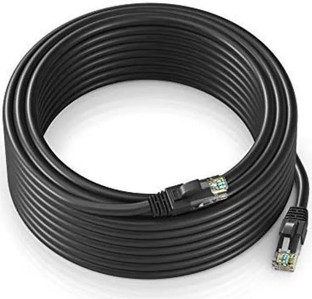 Main image of Maximm Ethernet Cable 100 ft CAT6 High Speed Internet Network LAN Cable Cord, Outdoor Waterproof (Black)