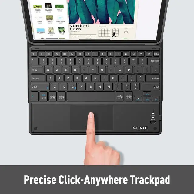 Alt view image 4 of 5 - FINTIE Ultrathin 4mm Wireless Bluetooth Keyboard with Built-in Multi-Touch Touchpad for iPad, iPhone, Samsung Galaxy, Nexus, Microsoft Surface, HP and Other Bluetooth Devices [Retail Packaging]