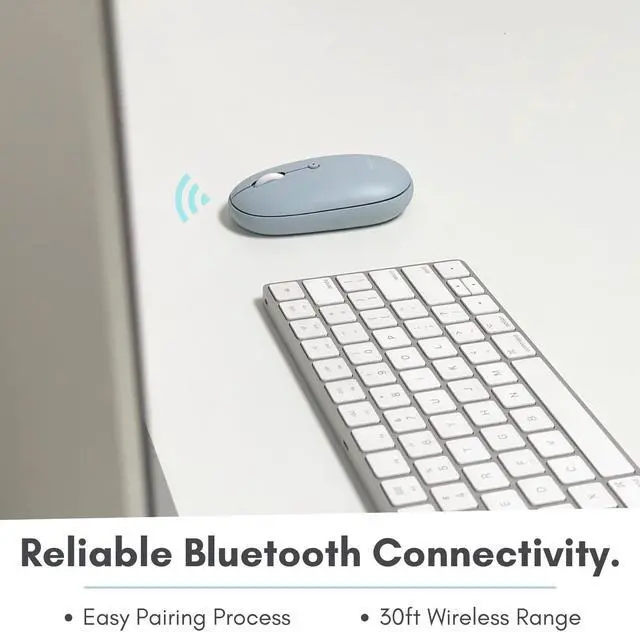 Alt view image 3 of 5 - Macally Wireless Bluetooth Mouse - Strong Connection - Quiet, Comfortable, Rechargeable Mouse for MacBook Air/Pro, Mac, iMac, Apple iPad - Wireless Mouse for Laptop, Windows PC Desktop