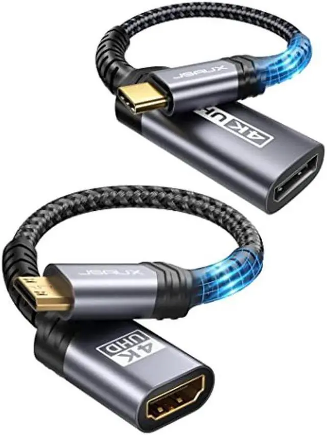 Main image of JSAUX USB Type C to DisplayPort Adapter and Mini HDMI to HDMI Adapter with 4K 60Hz HDR 3D 18Gbps Dolby, Compatible for DSLR,Camcorder,Graphics Card,Raspberry Pi Zero W,Laptop, MacBook Pro 2019 2018