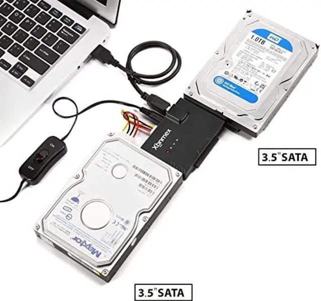 Alt view image 4 of 5 - Xbnmex IDE SATA to USB 3.0 Cable Hard Drive Reader IDE SATA PATA USB 3.0 for Hard Drive Disk HDD 2.5" 3.5" with 12V 2A External AC Power Adapter(Black) (USB 3.0 Cable)
