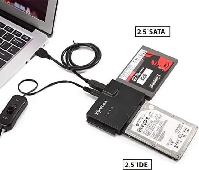 Alt view image 5 of 5 - Xbnmex IDE SATA to USB 3.0 Cable Hard Drive Reader IDE SATA PATA USB 3.0 for Hard Drive Disk HDD 2.5" 3.5" with 12V 2A External AC Power Adapter(Black) (USB 3.0 Cable)