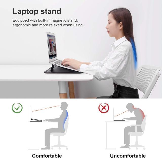 Alt view image 5 of 5 - Nillkin Laptop Sleeve for MacBook Air M4(2025)/Pro 13/MacBook Air 13 inch, MacBook Air Sleeve with Laptop Stand and Mouse Pad, Case Bag for 13-14 inch MacBook, ASUS, Dell, HP, Grey