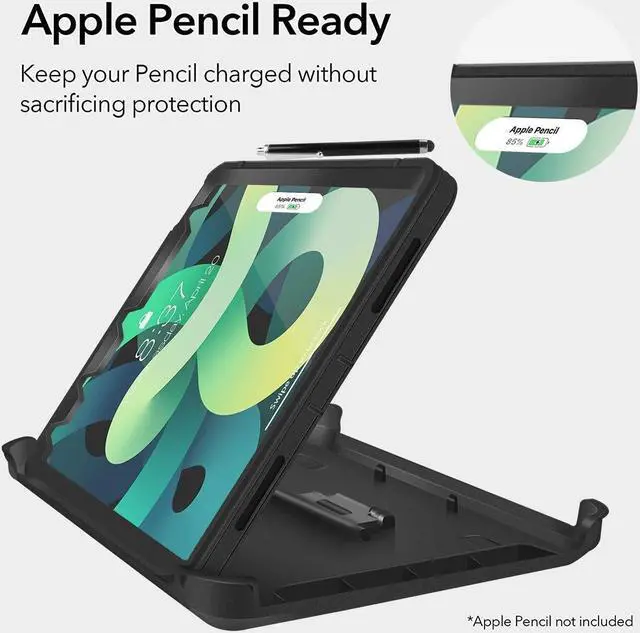 Alt view image 4 of 5 - AICase New iPad Air 10.9 Cases Heavy Duty Rugged Shockproof Triple Layer Defense for iPad Air 4th/5th Generation 2020/2022 (Black)