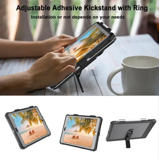 Alt view image 5 of 5 - ShellBox Case for iPad 10.2 9th/8th/7th,Full-Body Protective Case,with Magnetic Pencil Holder,Keyboard Interface,IP68 Waterproof Case for iPad 10.2 Inch 2019-2021 (Black)