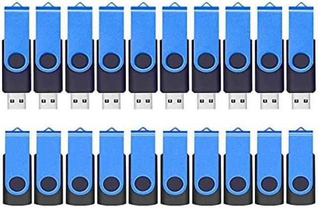 Main image of 4GB 20 Pack Flash Drives Bulk, ABLAZE USB 2.0 Thumb Drive Bulk with Lanyards Swivel Memory Stick U Disk 4GB Pendrive Jump Drive Zip Drive USB 20 Pack (4GB 20 Pack, Blue)
