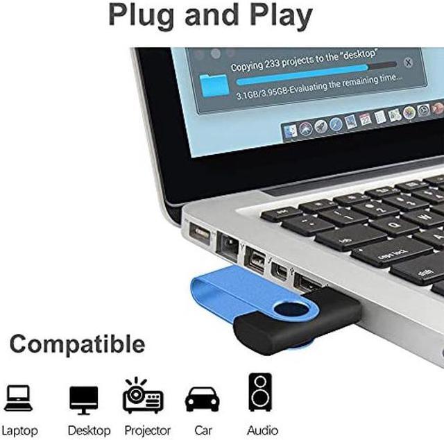 Alt view image 3 of 5 - 4GB 20 Pack Flash Drives Bulk, ABLAZE USB 2.0 Thumb Drive Bulk with Lanyards Swivel Memory Stick U Disk 4GB Pendrive Jump Drive Zip Drive USB 20 Pack (4GB 20 Pack, Blue)