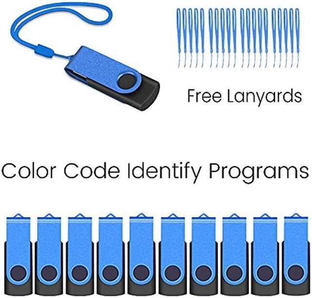 Alt view image 5 of 5 - 4GB 20 Pack Flash Drives Bulk, ABLAZE USB 2.0 Thumb Drive Bulk with Lanyards Swivel Memory Stick U Disk 4GB Pendrive Jump Drive Zip Drive USB 20 Pack (4GB 20 Pack, Blue)