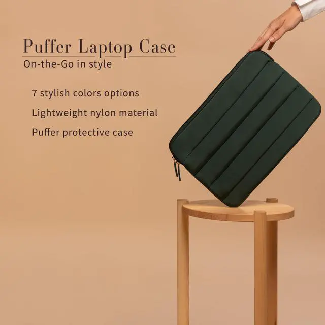 Alt view image 2 of 5 - ANECDOTE Laptop Case 15-16 Inch  A Perfect Laptop Sleeve - Compatible with MacBook Air/Pro 15 inch M3 M2 M1 Chip Pro Max 2023-2021  Fits well, Made of 100% Nylon with Aesthetic Design (Forest Green)