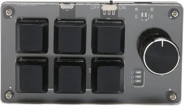 Main image of ASHATA Mini Mechanical Keyboard, Bluetooth 6 Keys DIY Programmable Keypad Dual Mode OSU Wired USB Keypad Suitable for Office, Game, Music, Media, etc