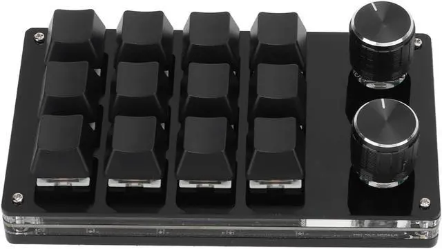 Main image of 12 Key Mini Keyboard One Handed Mechanical Gaming Keyboard, Multifunctional Shortcut Programmable Macro Keyboards with Button for Vista Macos (Black)