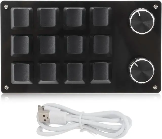 Alt view image 3 of 5 - 12 Key Mini Keyboard One Handed Mechanical Gaming Keyboard, Multifunctional Shortcut Programmable Macro Keyboards with Button for Vista Macos (Black)